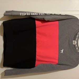 PINK, crewneck, size xs, multi coloured-black, pink, grey